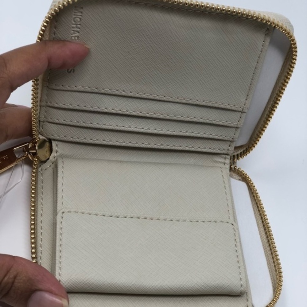 Michael kors small zipper wallet coin purse ECRU - Picture 5 of 8